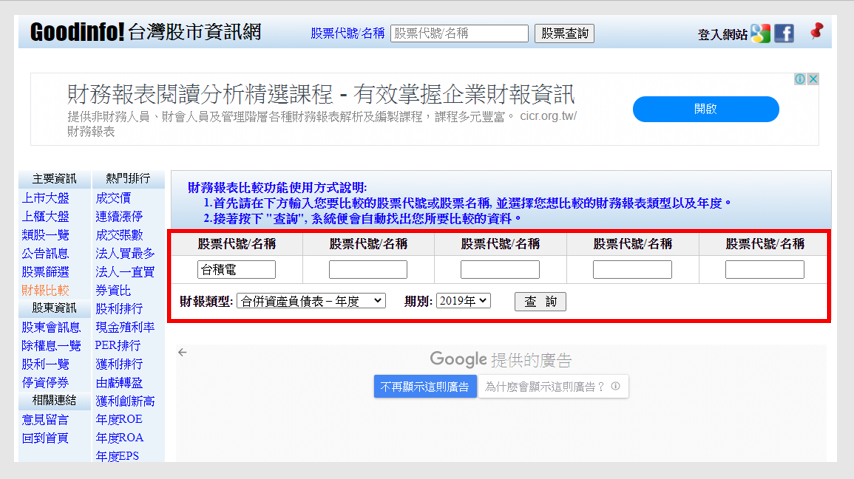 Goodinfo 台灣股市資訊網-財務比較